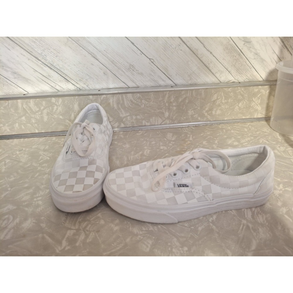 Vans Tonal Checkerboard White Cream VN000UDDU9K Mens Size 4.5 Womens Size 6 NICE - Picture 3 of 8